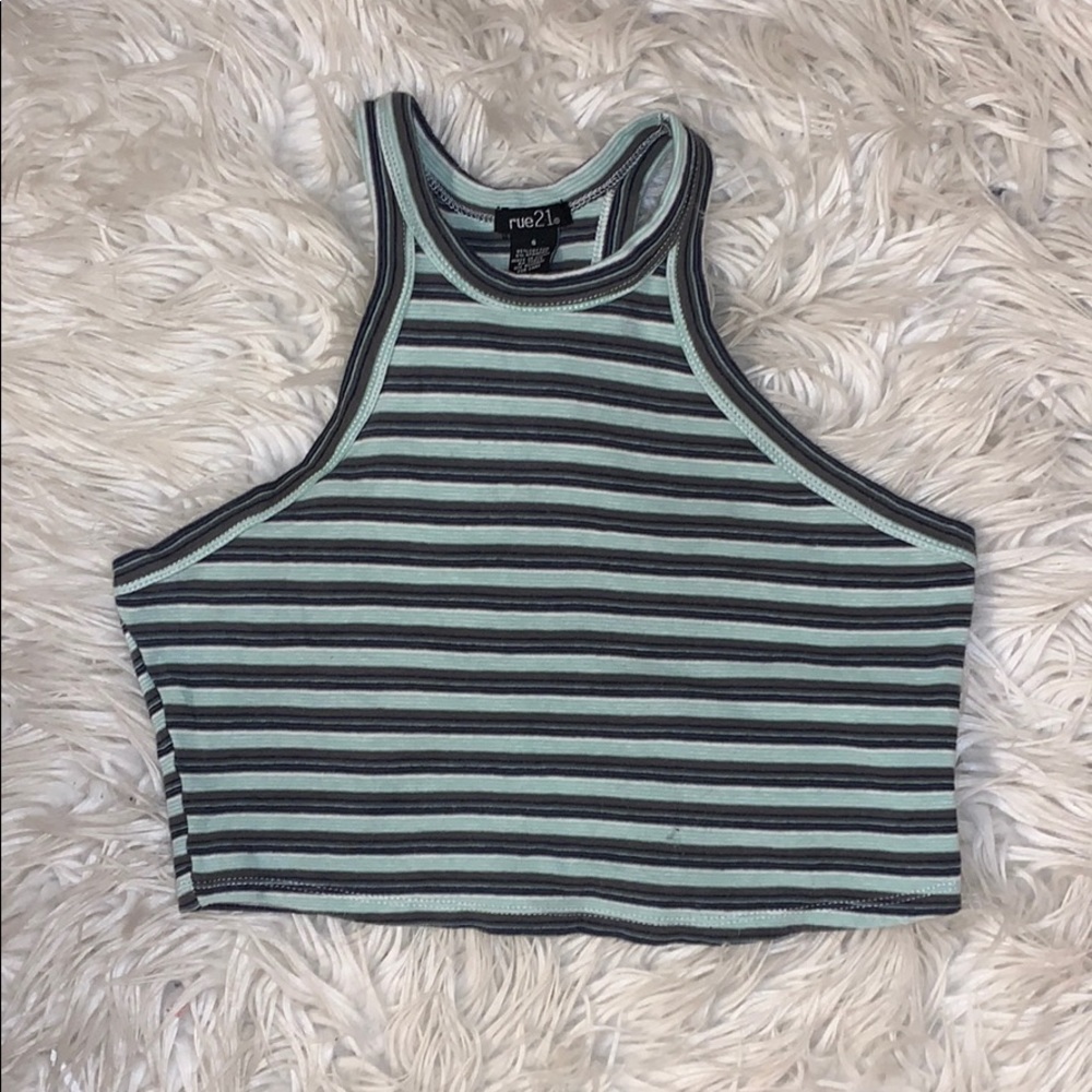 striped cropped tank top